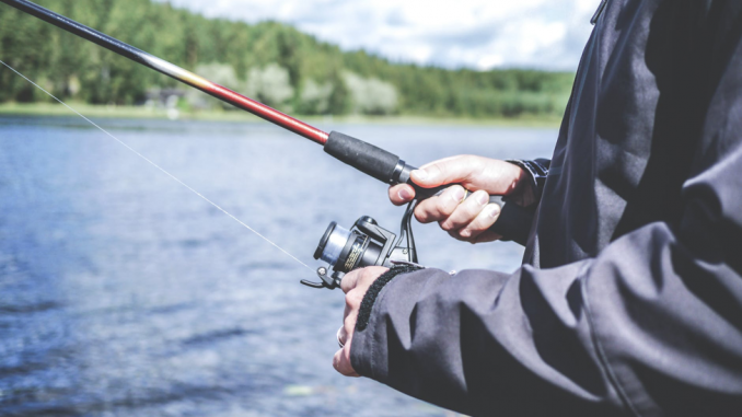 Fishing Next to a Lake