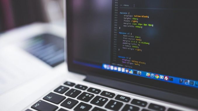 Laptop Screen with Programming Code